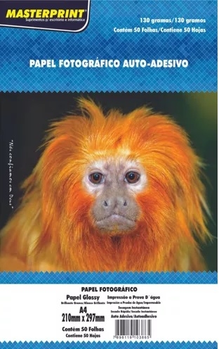 Papel Glossy Adesivo MasterPrint 130 Grm A4 - 50 folhas