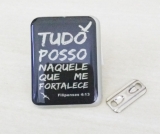 Boton Resinado - Tudo Posso Naquele que me Fortalece