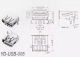 Conector Usb Femea  Angulo H-buster  Notebook