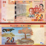 BOLIVIA - 20 BOLIVIANOS - FE