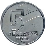 BRASIL - V407 - 5 CENTAVOS 1990 PESCADOR - FC