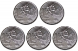 BRASIL - V406 - SET 5 MOEDAS 5 CENTAVOS 1989 - FC