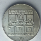 USTRIA - 100 SCHILLING 1976 - PRATA