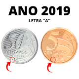 5 E 50 CENTAVOS 2019 LETRA A (CUNHADAS NA HOLANDA) - FC