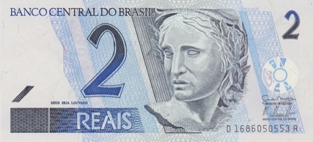 C308 Cédula Brasil 20 Reais CA (Mantega/Tombini) FE - Completei