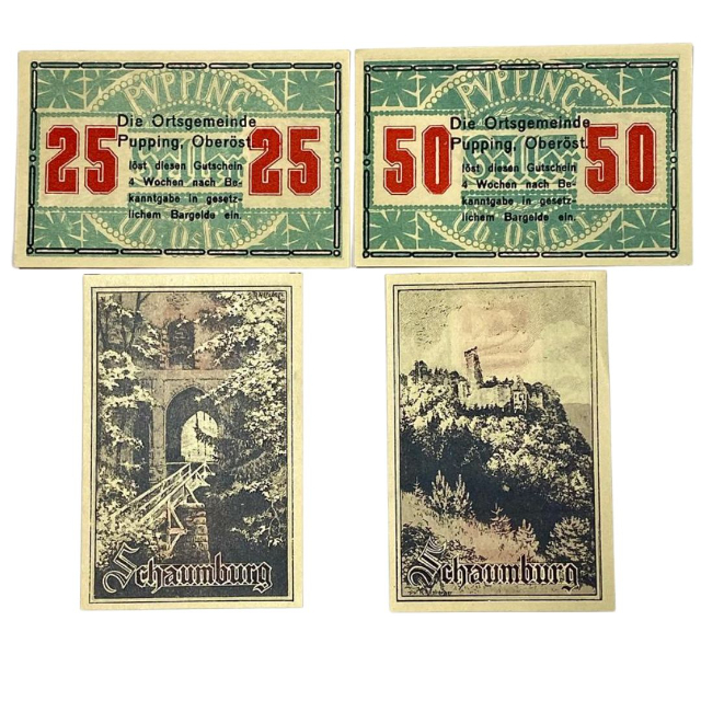SET 2 C�DULAS NOTGELDS PUPPING 25/50 HELLER 1921?cache=20260416160359