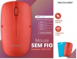 Mouse Sem Fio 2.4GHZ 1200 DPI Usb Vermelho MO289 Multilaser