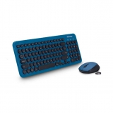 Kit Teclado E Mouse Sem Fio 2.4Ghz Teclas Redondas Azul Usb - TC233