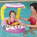Carro inflvel infantil de 3 a 6 anos Rosa com cobertura Bestway