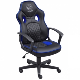 Cadeira De Escritrio Pcyes Mad Racer Sti Master Gamer Preta E Azul Com Estofado De Mesh