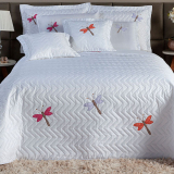 Cobre Leito Bordado Liblula Cama Queen Matelado Branco MR ENXOVAIS