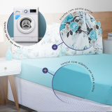 Jogo de Cama Lenol Esmeralda Solteiro 2 Peas 100% Algodo Percal 150 Fios Verde Tiffany - MR Enxovais