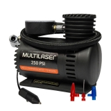 Compressor de Ar 12V Vazo 15L/Min 250 PSI 3 Bicos Multilaser - AU601