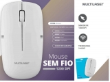 Mouse Sem Fio 2.4GHZ 1200 DPI Usb Branco - MO286