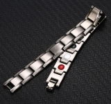 Pulseira Magntica Energia Equilibrio Ajustvel Bracelete Prata