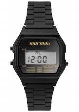 Kit Relgio Digital Mormaii Feminino Preto Vintage MOJH02AJ/K4P 