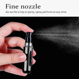 Mini Frasco Porta Perfume 8ml De Bolso Recarregvel Preto