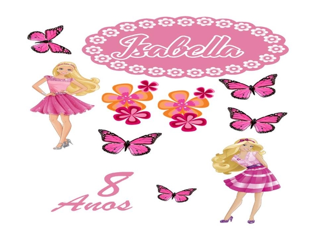ARQUIVO Topo de bolo Barbie Itens - Topo e corte