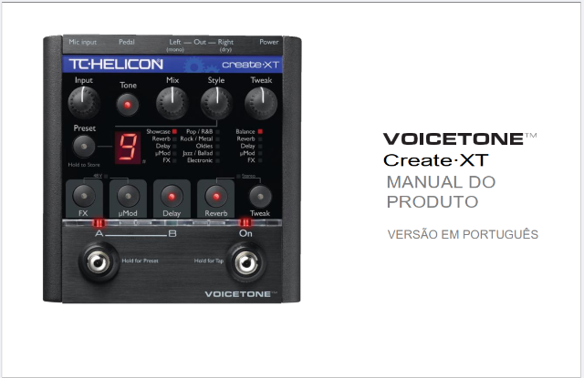 Manual em portugu�s da pedaleira TC-HELICON VOICETONE CREATE XT .?cache=20251124161410