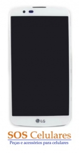 FRONTAL TOUCH/DISPLAY LG K10 K430 ORIGINAL BRANCO - COM ESCRITA NO FLEX