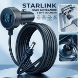 Cabo Carregador 3 Em 1 Veicular Cinzeiro Starlink Mini Compativel Usb Tipo C 12v 24v Cinzero Carro Suporta Pd 72w Inv Tech