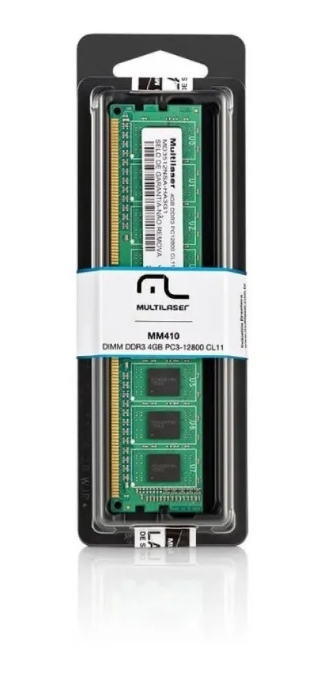 Placa De Memria Multilaser Dimm Ddr3 4gb Pc312800 Mm410 Cor Verde?cache=20250911174727