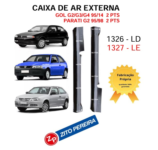 1326 CAIXA DE AR EXTERNA VW GOL G2 G3 G4 95/14 2 PTS / PARATI G2 95/98 2 PTS LD