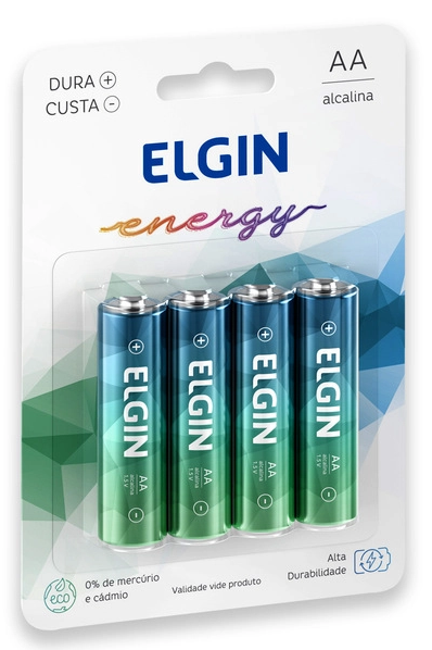 Pilha AA 1,5V Alcalina LR6 Elgin Energy - 2 unidades