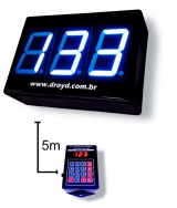 Painel de Senha 3 digitos Aleatorio Sequencial digitos Azuis