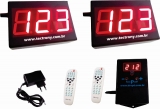 Painel de senha sem fio duplo (2 paineis) 3 digitos controle de volume + brinde
