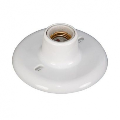  Plafonier Plafon Branco 100w E27 Bocal Porcelana - OPL