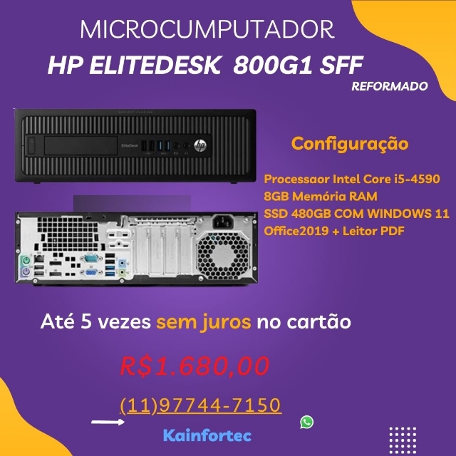 Microcomputador HP Elitedesk 800G1 SFF