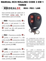Controle HCS 3 em 1 Compatvel com Centrais Rossi, Peccinin e Linear