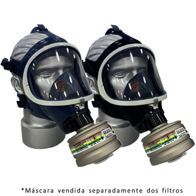 Máscara Facial Inteira Padrão Azul Semi Aro Plásti