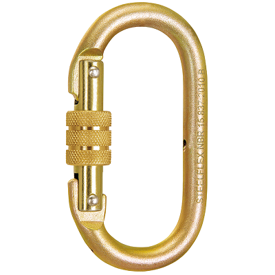 Mosquetão Oval em Aço c/ Trava Rosca 25 kN Steelfl