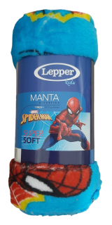 Manta Infantil Fleece Macia - Spider Man Azul