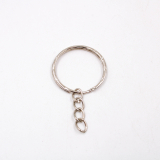 ARGOLA CHAVEIRO ONDULADA COM CORRENTE 25MM EM FERRO COM 10 peas
