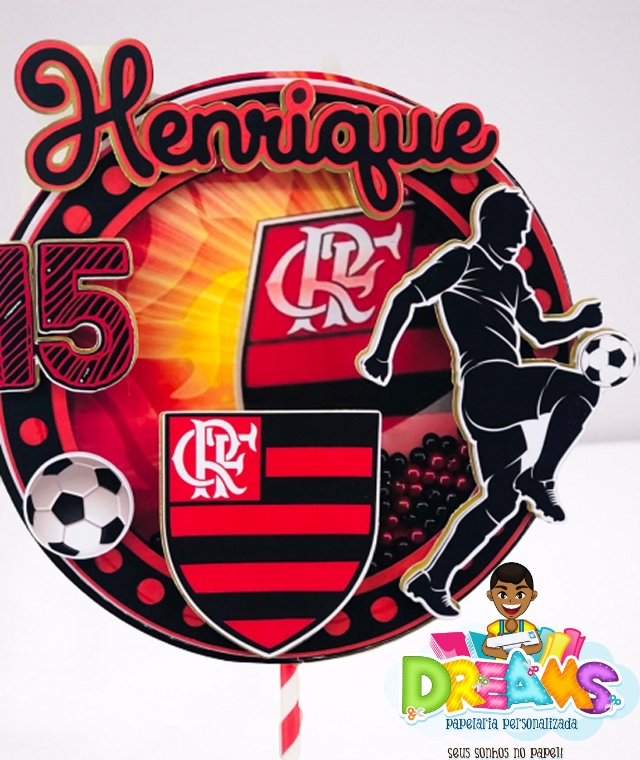 Topo de bolo Flamengo por R$18,00