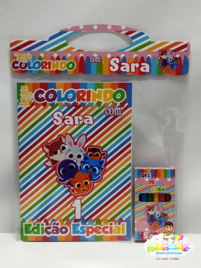 Livrinho de Colorir + Giz de Cera - Lembrança Festa Roblox