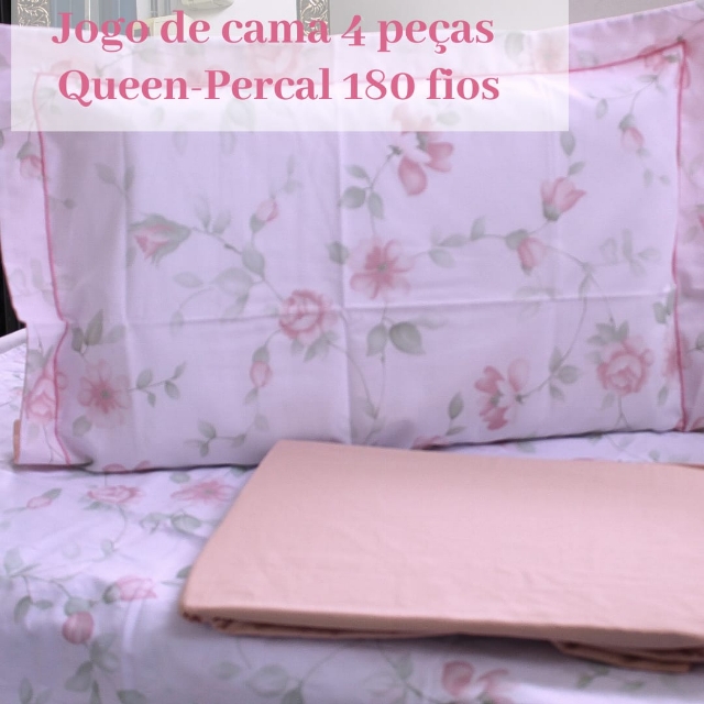 Jogo Cama Queen Percal I 180 Fios 4ps