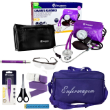 KIT DE ENFERMAGEM ROXO INCOTERM COM MEDIDOR DE PRESO