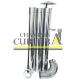 KIT CHAMINE FOGO A LENHA INOX 430 - 115 MM