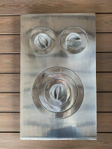Chapa Fogo a Lenha Espelhada 40 cm x 60 cm - 03 furos