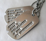 KIT Dog Tag Premium 2 Guerra Mundial Placa corte V Gravao Baixo Relevo 3 mm - 2US304V 2BR3 C80C12/C1224 NOTCHED