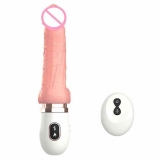 VIBRADOR ESCROTO E VENTOSA 25,8cm x 4 cm CYBERSKIN VAI E VEM - ESQUENTA e RECARREGVEL