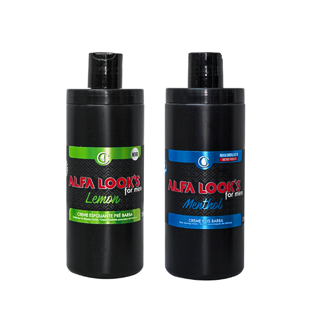 1 CREME PR BARBA ESFOLIANTE 350G+1 CREME PS BARBA 350G ALFA LOOKS