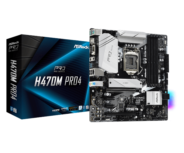 Placa Me AsRock H470M Pro4 (LGA 1200/DDR4/HDMI/DisplayPort/VGA/2x PCIe/M.2/USB3.2/RGB Sync)