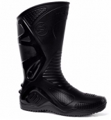 Bota Motociclista Pvc 84BPM600 Solado Preto Cano Alongado Preto Impermeavel - Motosafe