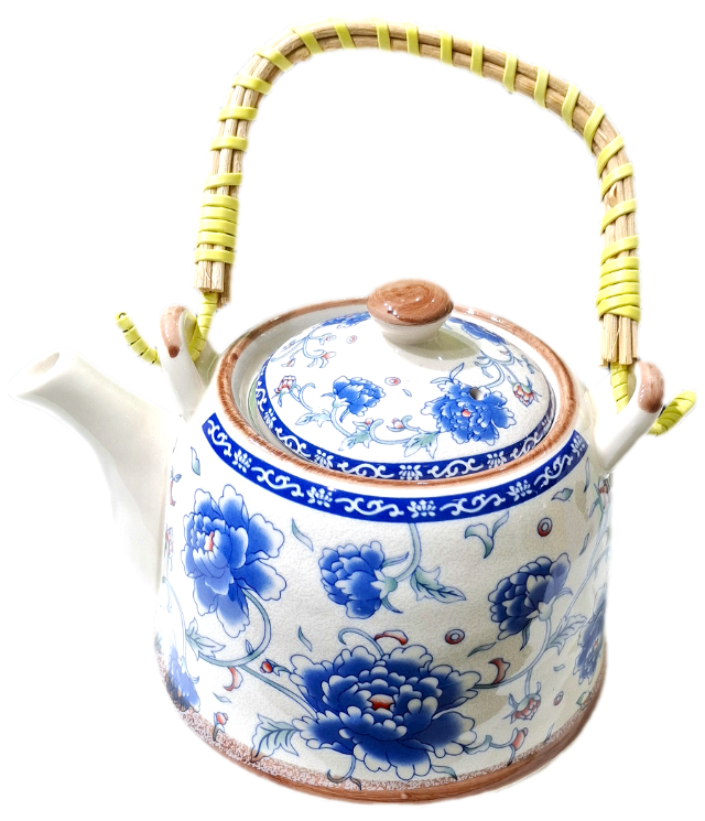 Bule Decorativo azul e branco  900 ml 