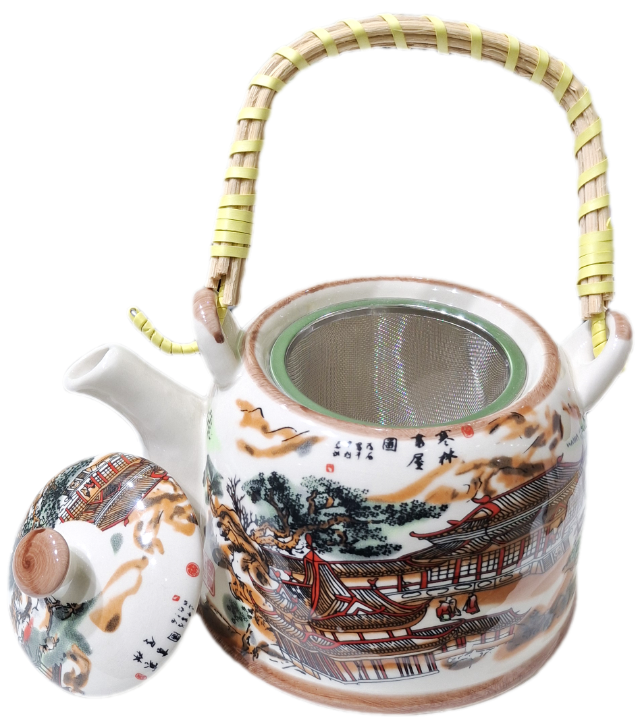 Bule Decorativo branco e marrom  900 ml